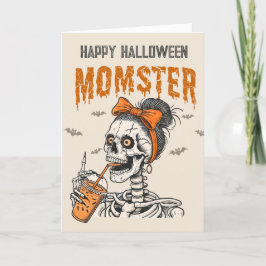 ヴィンテージなモンスターお母さんスケルトンのハロウィン シーズンカード