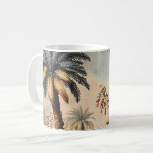 ヴィンテージなヤシの植物画 コーヒーマグカップ