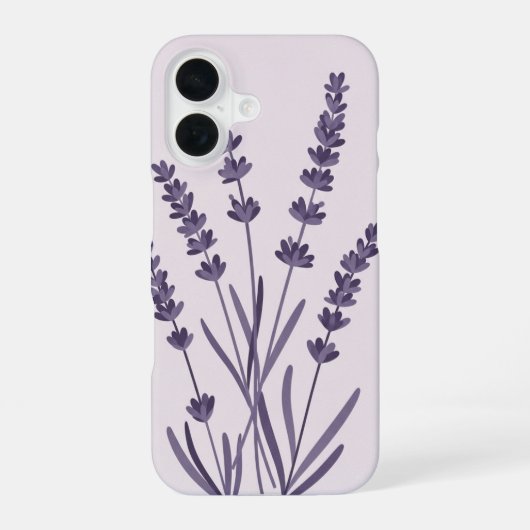 ヴィンテージなラベンダーのデザイン iPhone 16ケース (裏面)