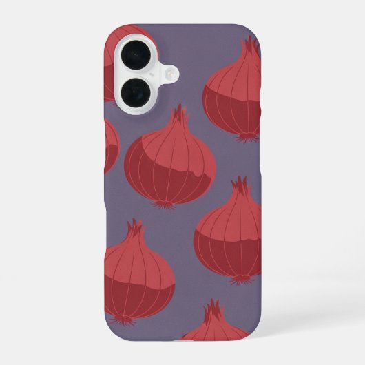 ヴィンテージな丸ごと赤玉ねぎのデザイン iPhone 16ケース (裏面)