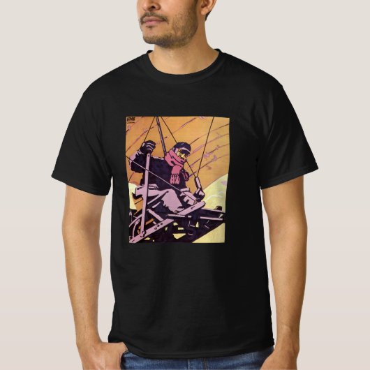ヴィンテージな交通手段 ハンググライダー 航空機 Tシャツ (正面)