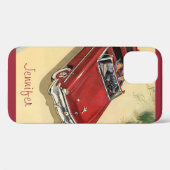 ヴィンテージな交通手段 赤いコンバーチブルカー ビーチ Case-Mate iPhoneケース (裏面 (横))