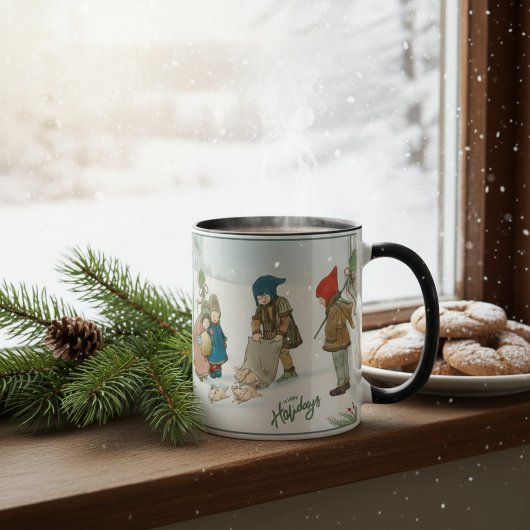 ヴィンテージな冬の休日 マグカップ