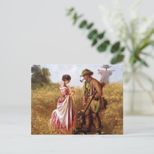 ヴィンテージな動機  恥ずかしい問い合わせ ポストカード (スタンド正面)