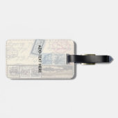 ヴィンテージな古いポストカードスタンプのタイポグラフィ ラゲッジタグ (裏面横)