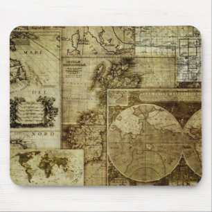ヴィンテージな古地図 マウスパッド