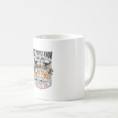 ヴィンテージな子犬の議論デザインの面白い犬好きのTシャツ コーヒーマグカップ (正面右)