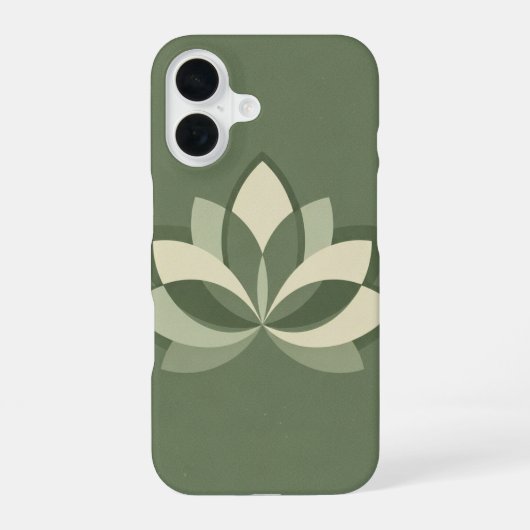 ヴィンテージな対称蓮の花 iPhone 16ケース (裏面)