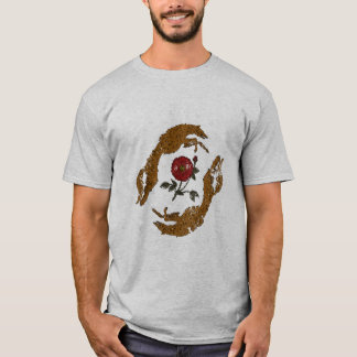 ヴィンテージな手がバラを持つグラフィックTシャツ Tシャツ