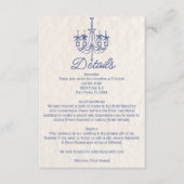 ヴィンテージな手描きシャンデリアの結婚式の詳細 エンクロージャーカード (正面)