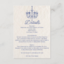 ヴィンテージな手描きシャンデリアの結婚式の詳細 エンクロージャーカード