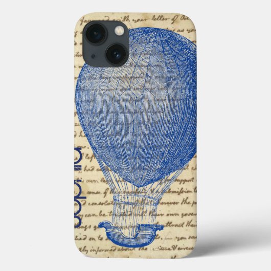 ヴィンテージな手書き風ホットエアバルーン 名前入れ可能 Case-Mate iPhoneケース (裏面)