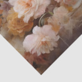 ヴィンテージな文字のデコパージュと白いカボチャの花模様 薄葉紙 (詳細)