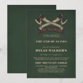 ヴィンテージな斧の男の子会 招待状 (正面/裏面)