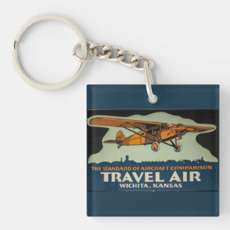 ヴィンテージな旅行飛行機、ウィチタ・ジ・エアーキャピタル キーホルダー