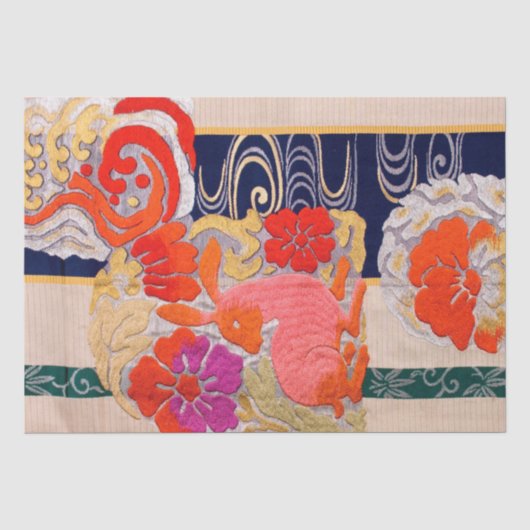 ヴィンテージな日本のウサギデザイン 薄葉紙 (正面)
