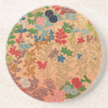 ヴィンテージな日本風の花の芸術全面プリント ドリンクグッズ