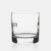 ヴィンテージな月のお酒の人ヒゲ蝶ネクタイ ウイスキーグラス (左)
