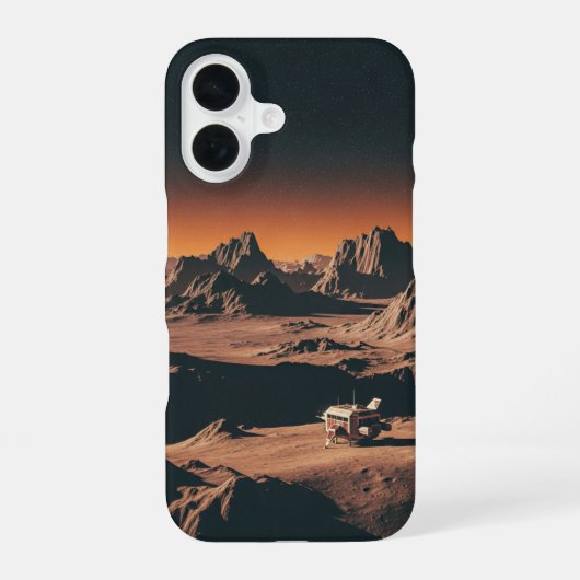 ヴィンテージな月面の風景 iPhone 16ケース (裏面)