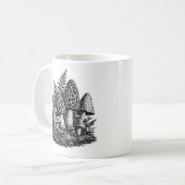 ヴィンテージな森林のキノコの木版画 コーヒーマグカップ (正面左)