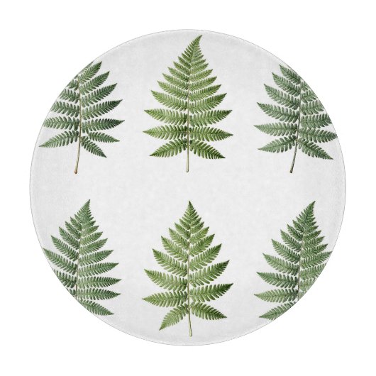 ヴィンテージな植物画のシダの葉の模様 カッティングボード (正面)