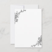 ヴィンテージな植物画の手描きスワン エレガントな結婚式 出欠カード (裏面)