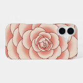 ヴィンテージな椿のイラスト iPhone 16ケース (裏面横)