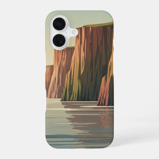ヴィンテージな海岸の崖 iPhone 16ケース (裏面)