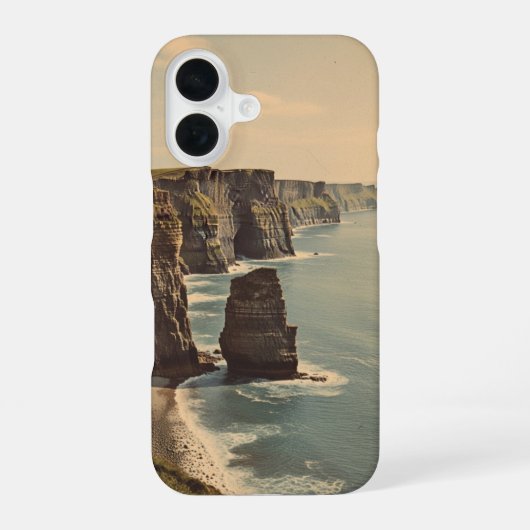 ヴィンテージな海岸の崖 iPhone 16ケース (裏面)