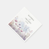 ヴィンテージな淡い冬の野の花の草原の結婚式 スタンダードカクテルナプキン (角)