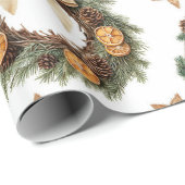 ヴィンテージな温かみのあるクリスマスの鹿 ラッピングペーパー (ロールコーナー)