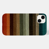 ヴィンテージな温かみのある秋のストライプ柄、アースカラー Case-Mate iPhoneケース (裏面 (横))
