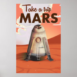 ヴィンテージな火星旅行ポスター ポスター