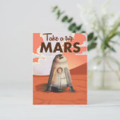ヴィンテージな火星旅行ポスター ポストカード (スタンド正面)
