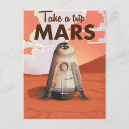 ヴィンテージな火星旅行ポスター ポストカード