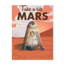 ヴィンテージな火星旅行ポスター