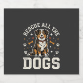 ヴィンテージな犬のレスキュー スパークリングワインラベル (シングルラベル)