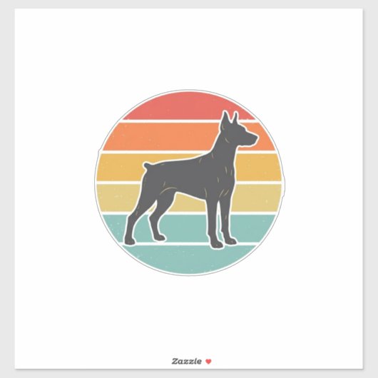 ヴィンテージな犬の夕日シルエットベクター デザイン_1 シール (シート)