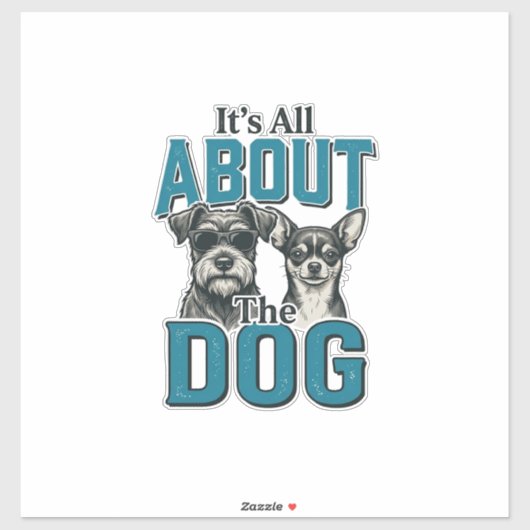 ヴィンテージな犬好きの名言ベクターデザイン_1 シール (シート)