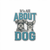 ヴィンテージな犬好きの名言ベクターデザイン_1 シール (正面)