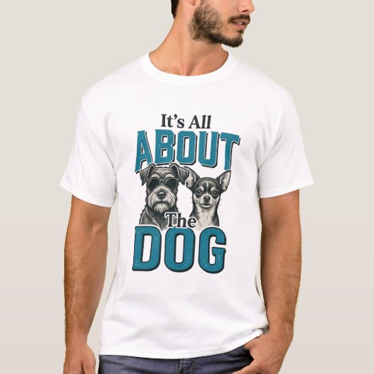 ヴィンテージな犬好きの名言ベクターデザイン_1 Tシャツ (正面)