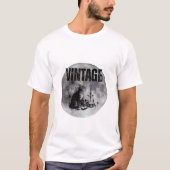 ヴィンテージな猫 Tシャツ (正面)