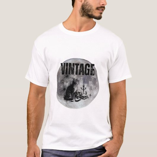 ヴィンテージな猫 Tシャツ (正面)