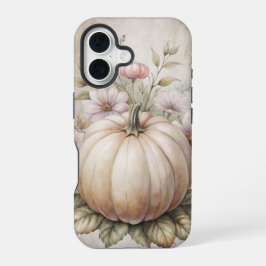 ヴィンテージな秋のかぼちゃの花のシーン iPhone 16ケース