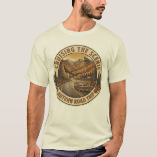 ヴィンテージな秋のドライブ旅行 レトロな秋の旅の風景 Tシャツ