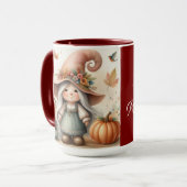 ヴィンテージな秋のノームと紅葉 マグカップ (正面左)
