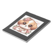 ヴィンテージな紅茶と子犬 ノートパッド (回転)