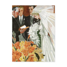 ヴィンテージな結婚式の花嫁と花婿