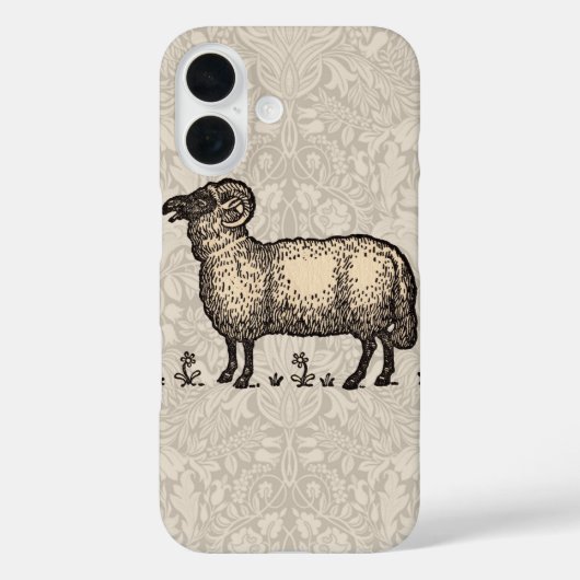 ヴィンテージな羊のイラスト: ファームクラシックアート Case-Mate iPhoneケース (裏面)