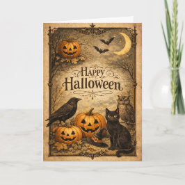 ヴィンテージな装飾のハロウィン カード